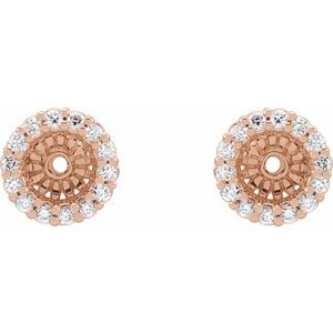 14K Rose Gold 1/6 CTW Natural Diamond Earring Jackets with 4.1 mm ID – image 2