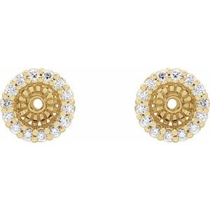 14K Yellow Gold 1/6 CTW Natural Diamond Earring Jackets with 4.1 mm ID – image 2