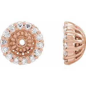 14K Rose Gold 1/6 CTW Natural Diamond Earring Jackets with 4.1 mm ID