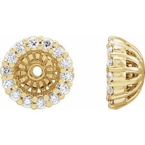 14K Yellow Gold 1/6 CTW Natural Diamond Earring Jackets with 4.1 mm ID