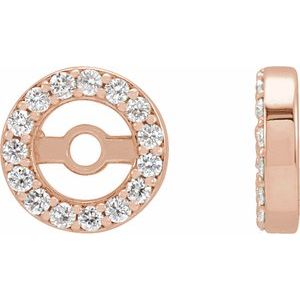 14K Rose Gold .08 CTW Natural Diamond Earring Jackets with 3.6 mm ID