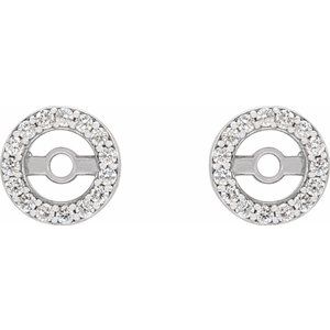 Platinum .08 CTW Natural Diamond Earring Jackets with 3.6 mm ID – image 2