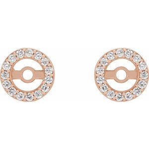 14K Rose Gold .08 CTW Natural Diamond Earring Jackets with 3.6 mm ID – image 2