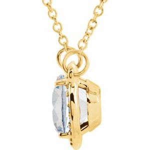14K Yellow Gold Imitation White Diamond & .04 CTW Natural Diamond 16 1/2" Necklace