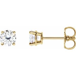 14K Yellow Gold 4.5 mm Stuller Lab-Grown Moissanite Earrings
