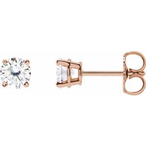 14K Rose Gold 4.5 mm Stuller Lab-Grown Moissanite Earrings