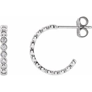 14K White Gold 1/3 CTW Natural Diamond 14 mm Hoop Earrings