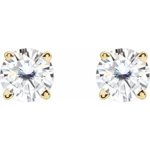 14K Yellow 4.5 mm Stuller Lab-Grown Moissanite Earrings