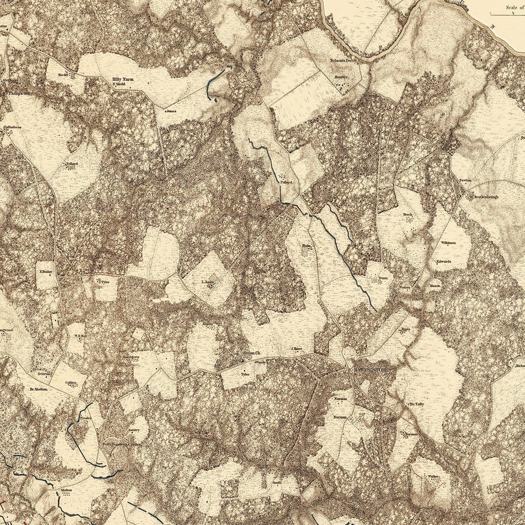 Vintage Map of the Battle of Totopotomoy, 1869