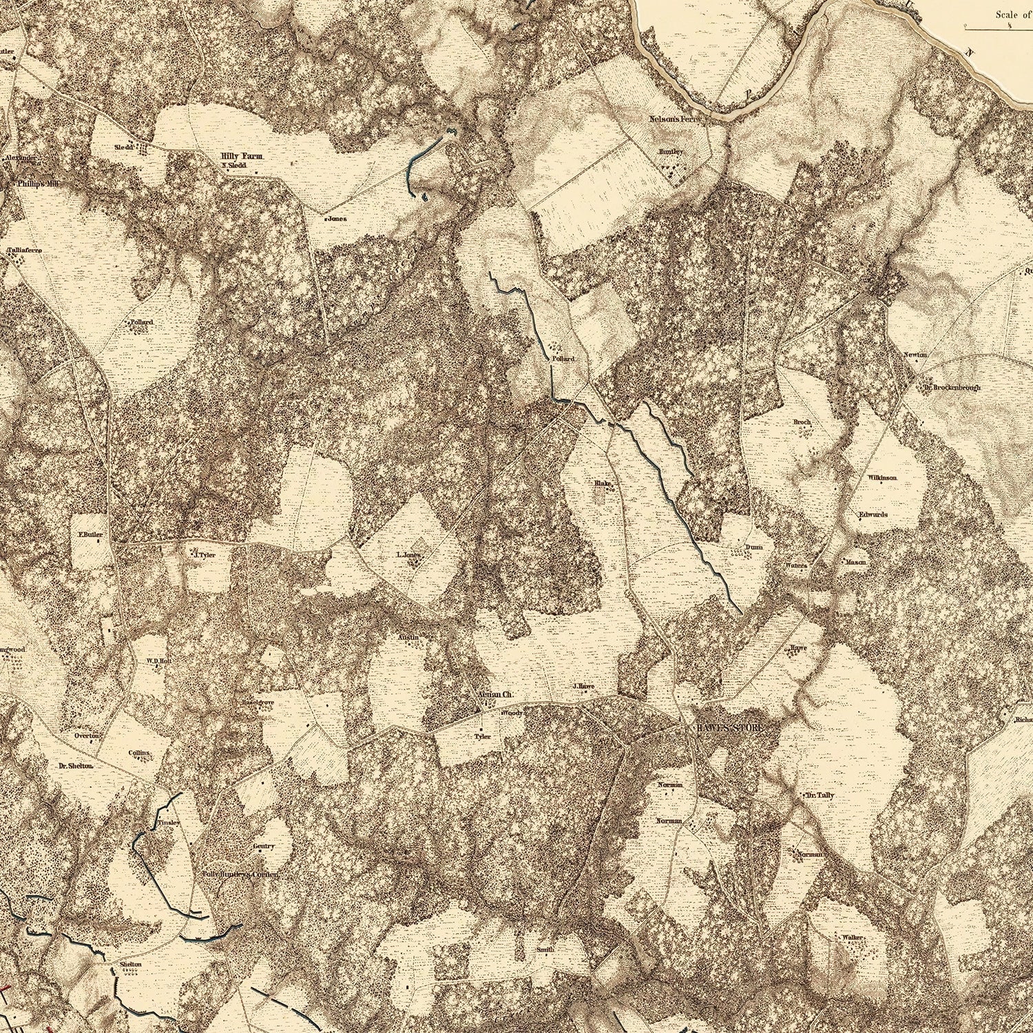 Vintage Map of the Battle of Totopotomoy, 1869