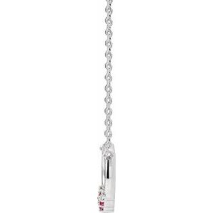 Platinum Natural Ruby & .06 CTW Natural Diamond Circle 18" Necklace