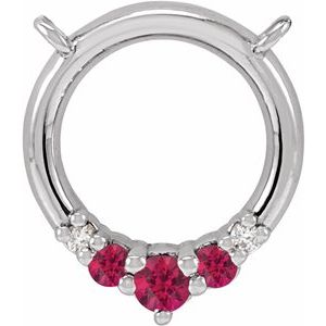 Platinum Natural Ruby & .06 CTW Natural Diamond Circle Necklace Center