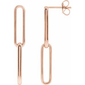 14K Rose Gold Paperclip-Style Earrings