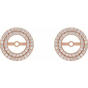 14K Rose Gold 1/4 CTW Natural Diamond Earring Jackets – image 2