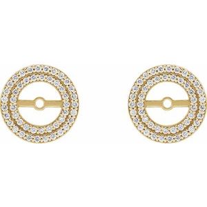 14K Yellow Gold 1/5 CTW Natural Diamond Earring Jackets – image 2