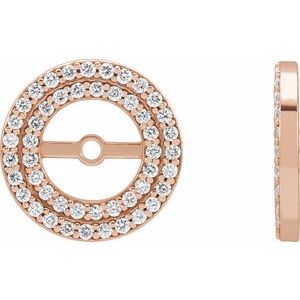 14K Rose Gold 1/4 CTW Natural Diamond Earring Jackets