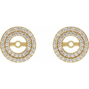 14K Yellow Gold 1/4 CTW Natural Diamond Earring Jackets – image 2