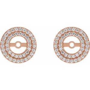 14K Rose Gold 1/4 CTW Natural Diamond Earring Jackets – image 2