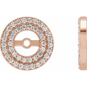 14K Rose Gold 1/4 CTW Natural Diamond Earring Jackets