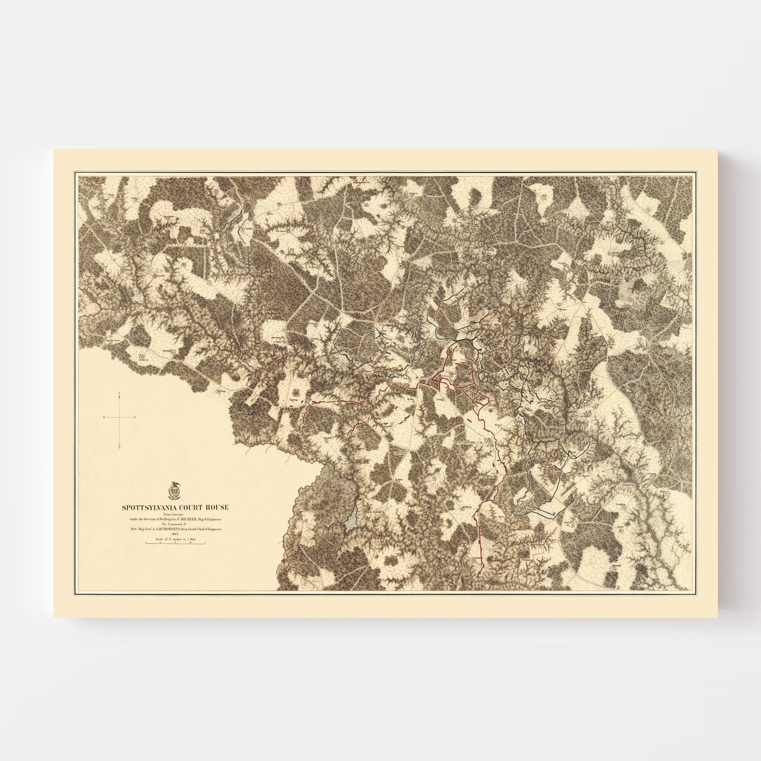 Vintage Map of the Battle of Spottsylvania Court House, 1869