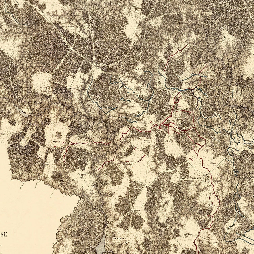 Vintage Map of the Battle of Spottsylvania Court House, 1869