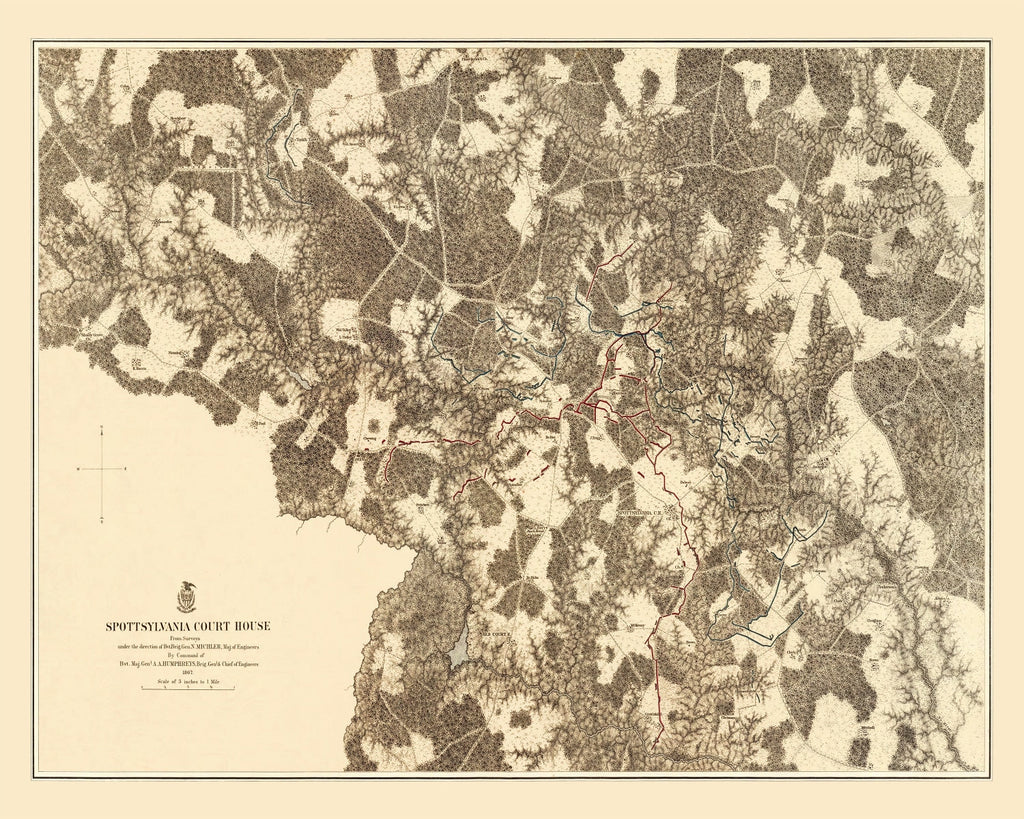 Vintage Map of the Battle of Spottsylvania Court House, 1869