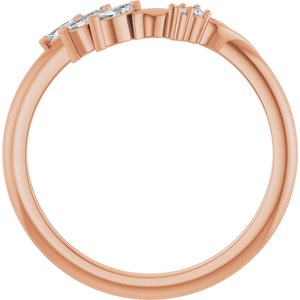 14K Rose 1/6 CTW Lab-Grown Diamond Contour Band
