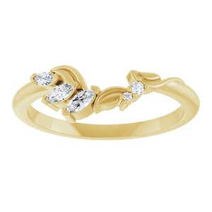 14K Yellow 1/8 CTW Natural Diamond Contour Band
