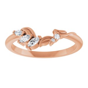 14K Rose 1/6 CTW Lab-Grown Diamond Contour Band