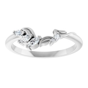 14K White 1/8 CTW Natural Diamond Contour Band