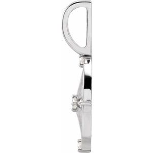 14K White Gold .03 CTW Natural Diamond Compass Charm/Pendant – image 2