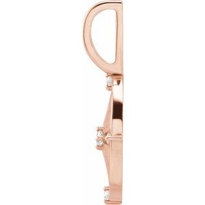 14K Rose Gold .03 CTW Natural Diamond Compass Charm/Pendant – image 2
