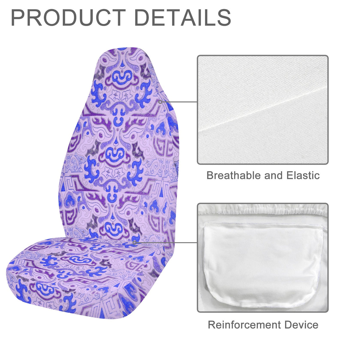 Tribal Purple Pattern Car Seat Covers (Set of 2) | Ships from USA