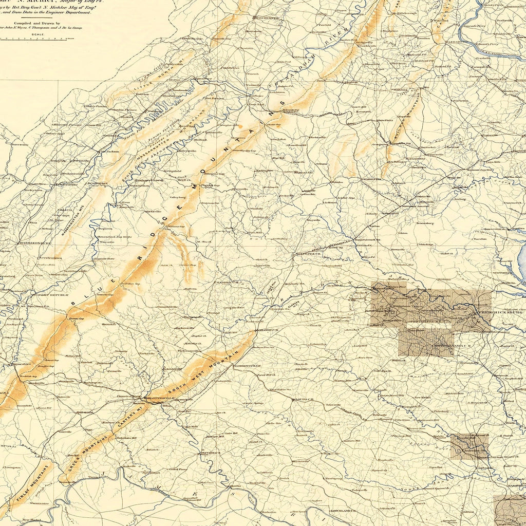 Vintage Map of the Gettysburg Pennsylvania Region, 1869