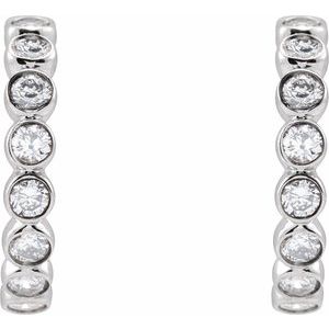 14K White Gold 1/3 CTW Lab-Grown Diamond 11.1 mm Hoop Earrings – image 2