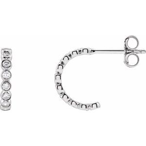 14K White Gold 1/3 CTW Lab-Grown Diamond 11.1 mm Hoop Earrings