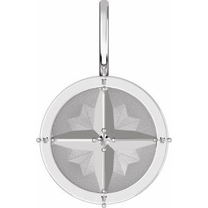 Sterling Silver Compass Charm/Pendant Mounting