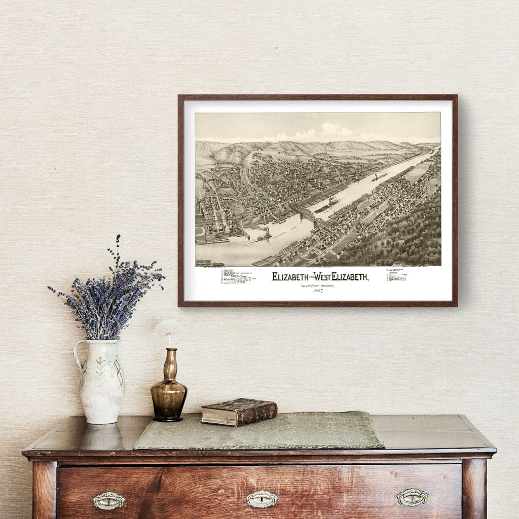 Vintage Map of Elizabeth, Pennsylvania 1897