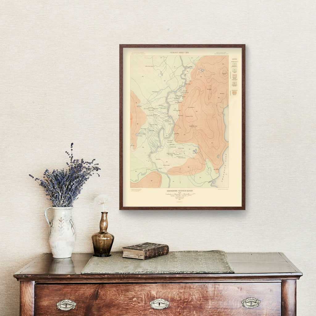 Vintage Map of Shoshone Geyser Basin  1904