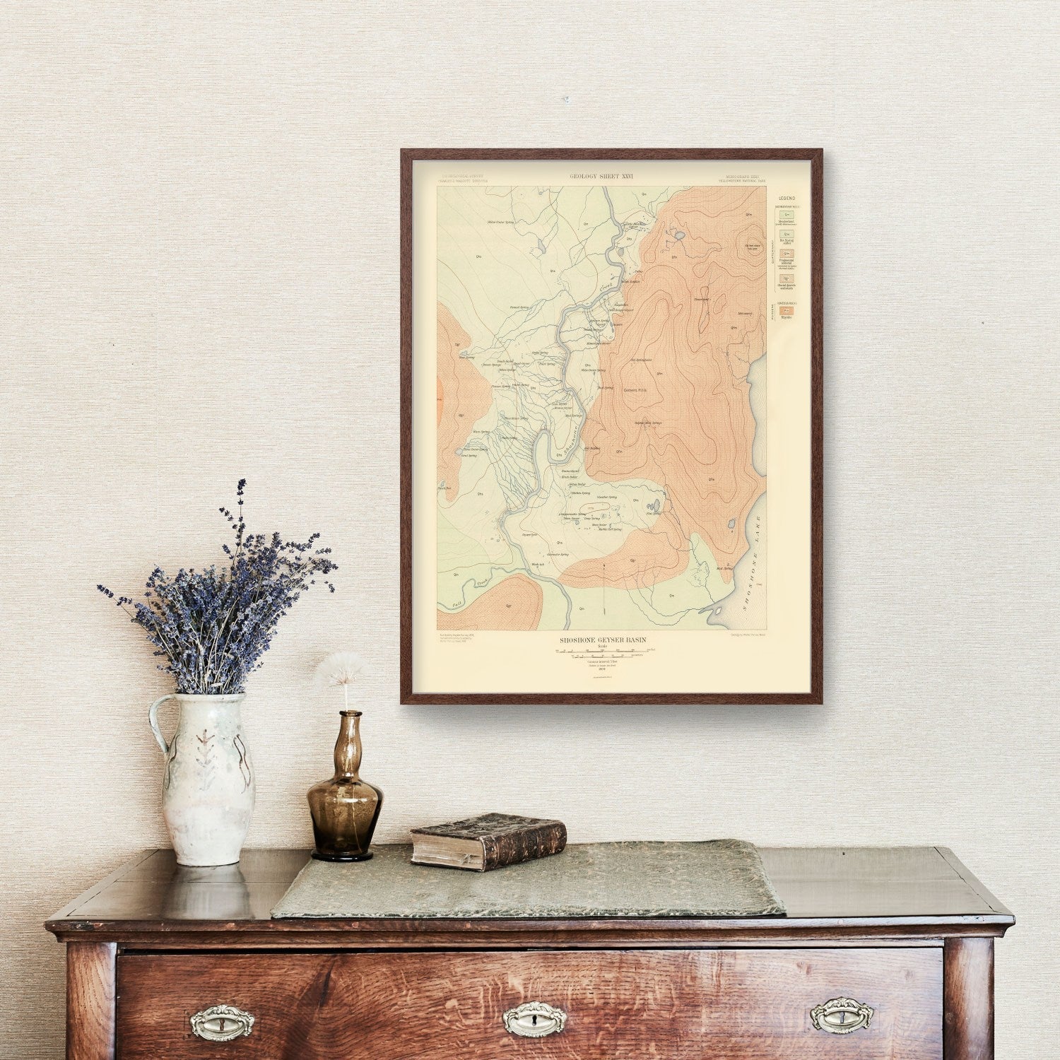 Vintage Map of Shoshone Geyser Basin  1904