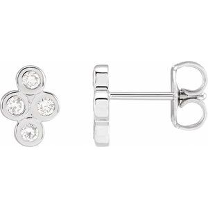 Platinum 1/4 CTW Natural Diamond Cluster Earrings