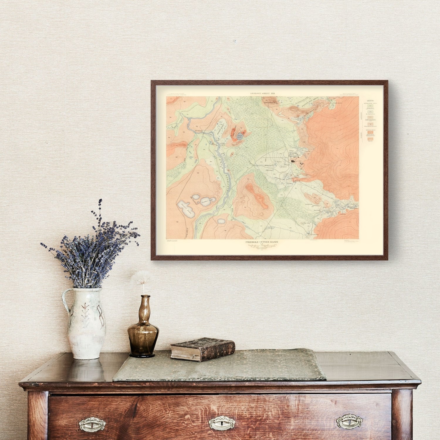 Vintage Map of Firehole Geyser Basin 1904