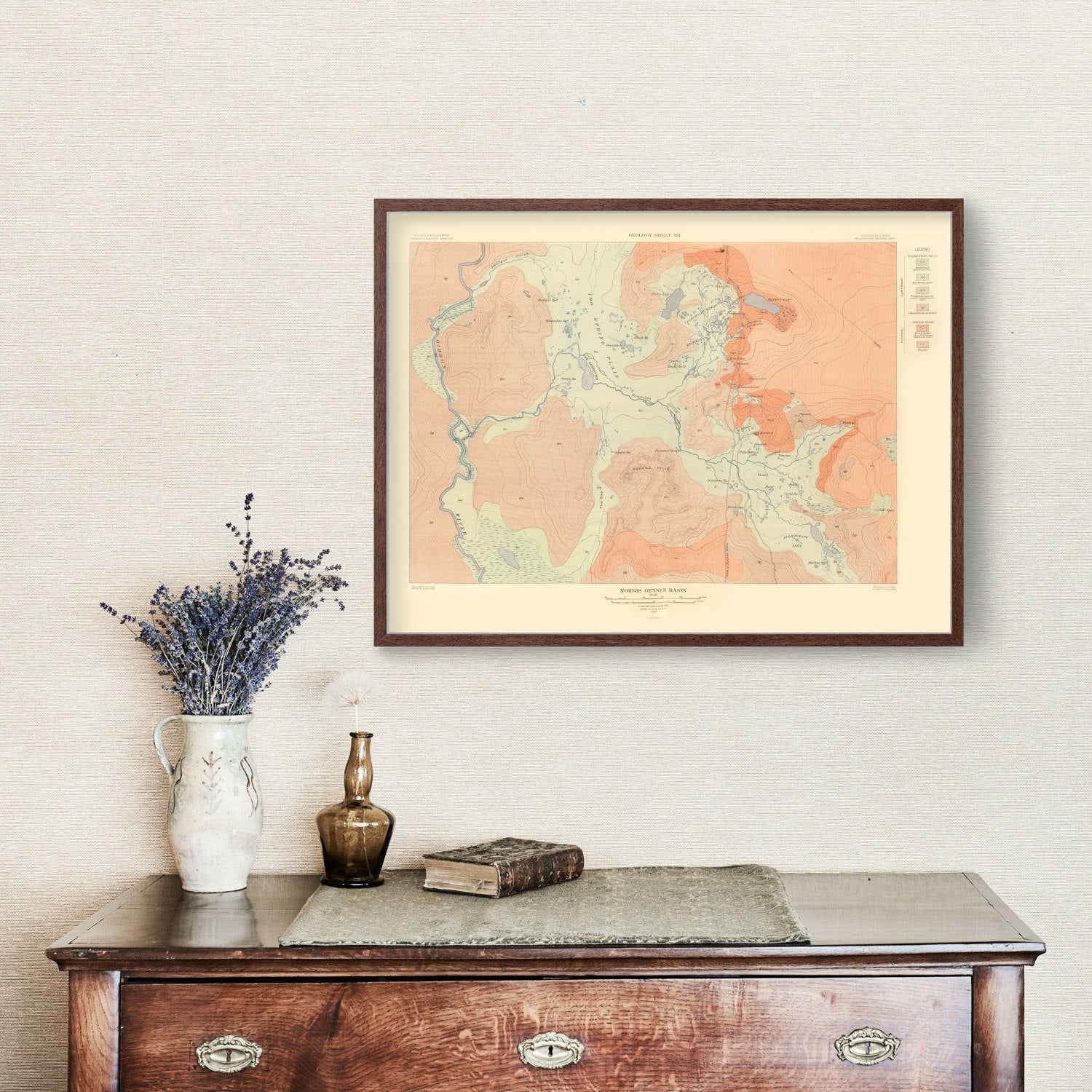 Vintage Map of Norris Geyser Basin 1904