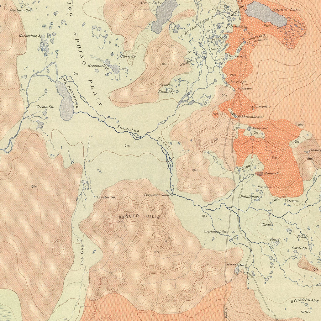 Vintage Map of Norris Geyser Basin 1904