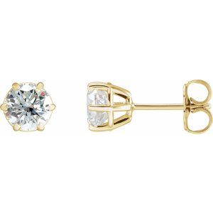 14K Yellow Gold 1 1/2 CTW Natural Diamond Stud Earrings