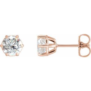 14K Rose Gold 1 1/2 CTW Natural Diamond Stud Earrings