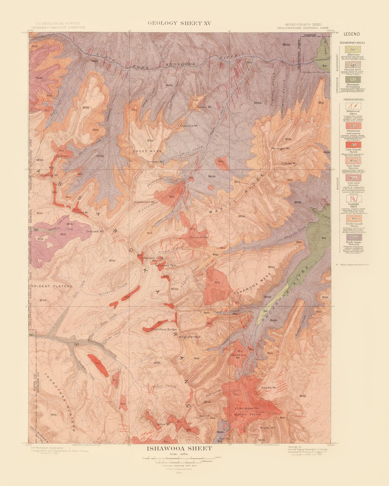 Vintage Map of Ishawooa Sheet 1904