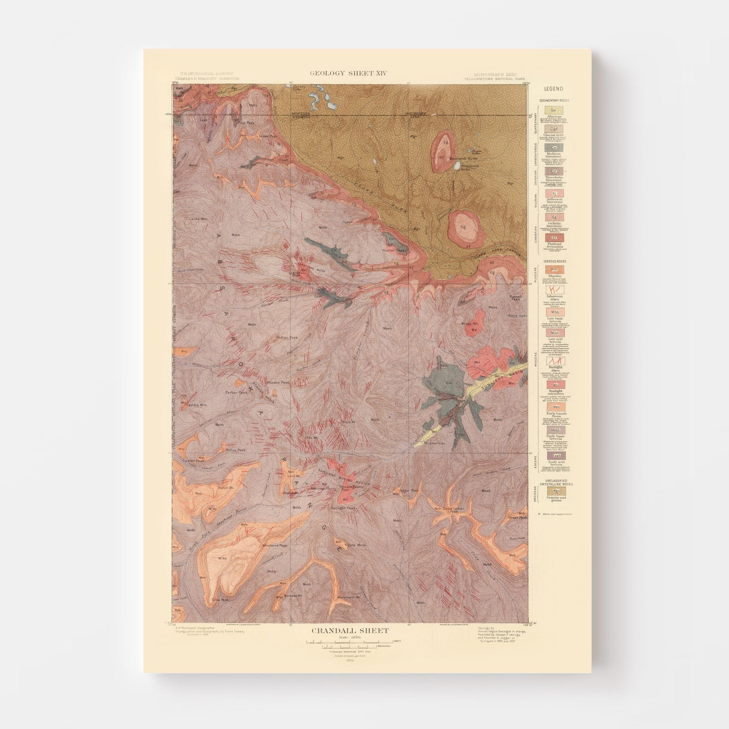 Vintage Map of Crandall Sheet 1904