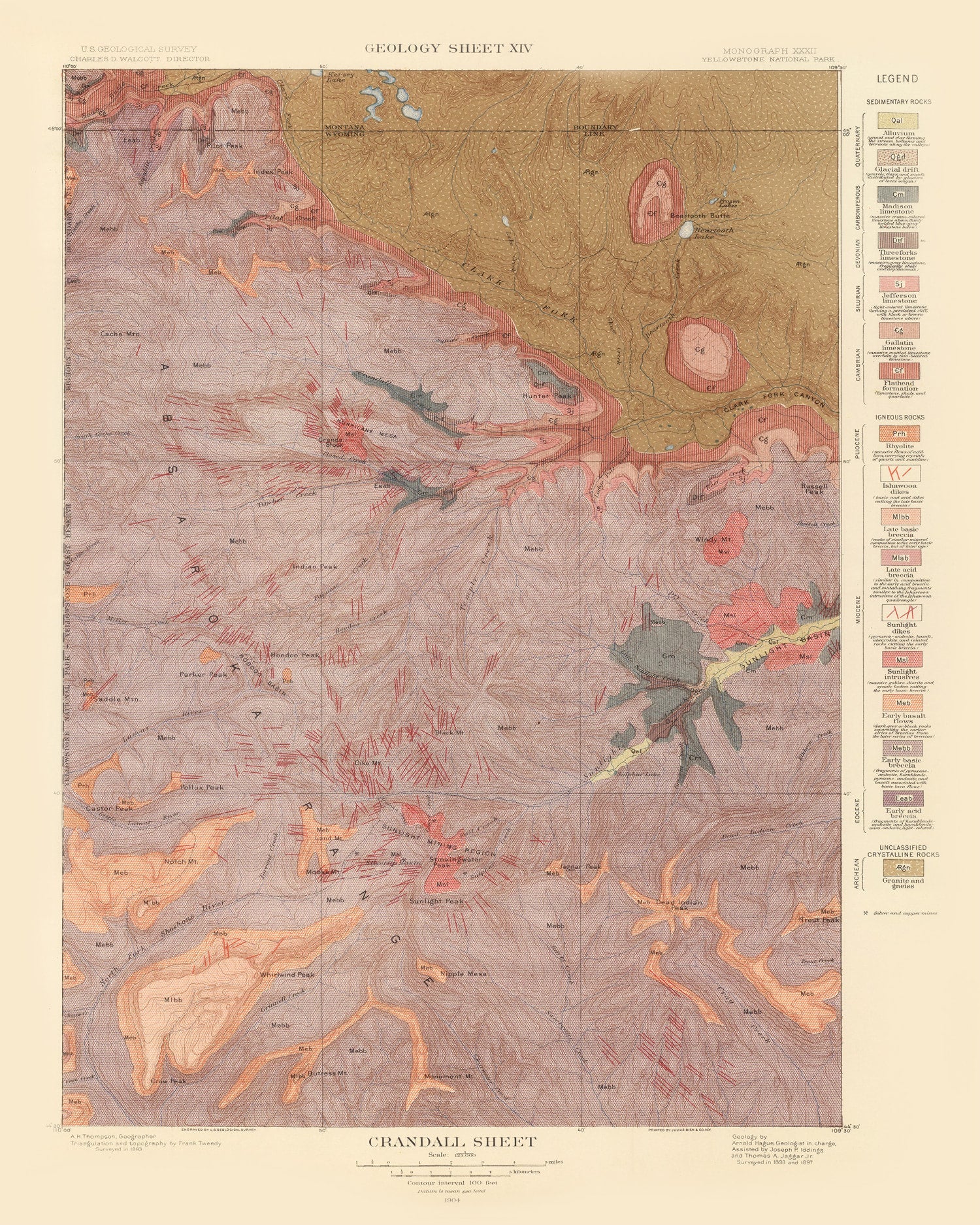 Vintage Map of Crandall Sheet 1904