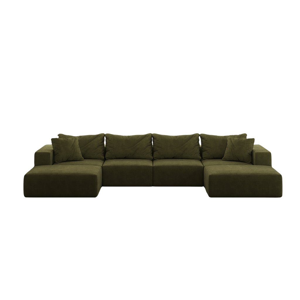 Oversized sponge cloud sofa,Modern Upholstered Sectional Sofa Couch Set,Modular 162' L Shaped Sectional Living Room Sofa Set With 6 Pillows,Free Combination Sofa Couch for Living Room,BedroomWF055